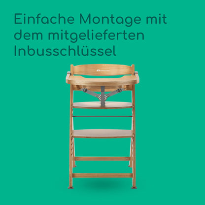 Bebeconfort Timba 2 syöttötuoli, Natural Wood, 6+ kk, enintään 110 kg