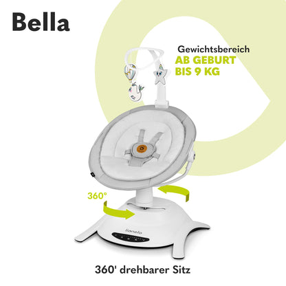 Lionelo Bella elektriline beebikiik 360° pöörleva istmega, helehall