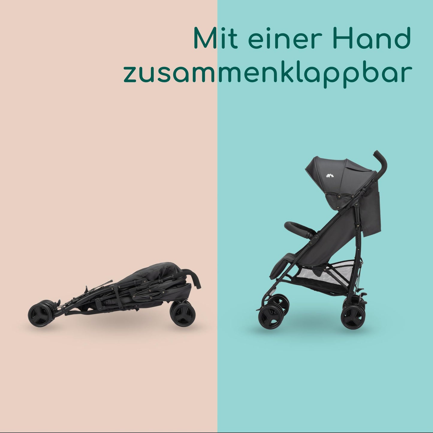 Bebeconfort Dusk kerge ja kompaktne jalutuskäru 0–22 kg, lamava asendiga, Mineral Graphite