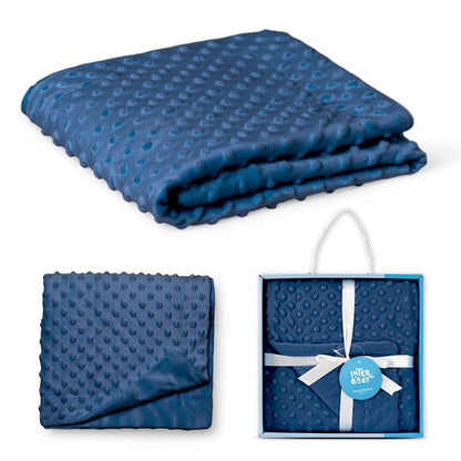 Interbaby Bubble beebitekk, tumesinine Minky, 80 × 110 cm