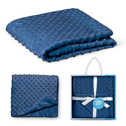 Interbaby Bubble beebitekk, tumesinine Minky, 80 × 110 cm