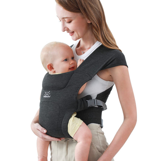 MOMTORY vastsündinu–väikelapse kandelina tugivöö ja ergonoomilise istmega, 3–22 kg, tumehall