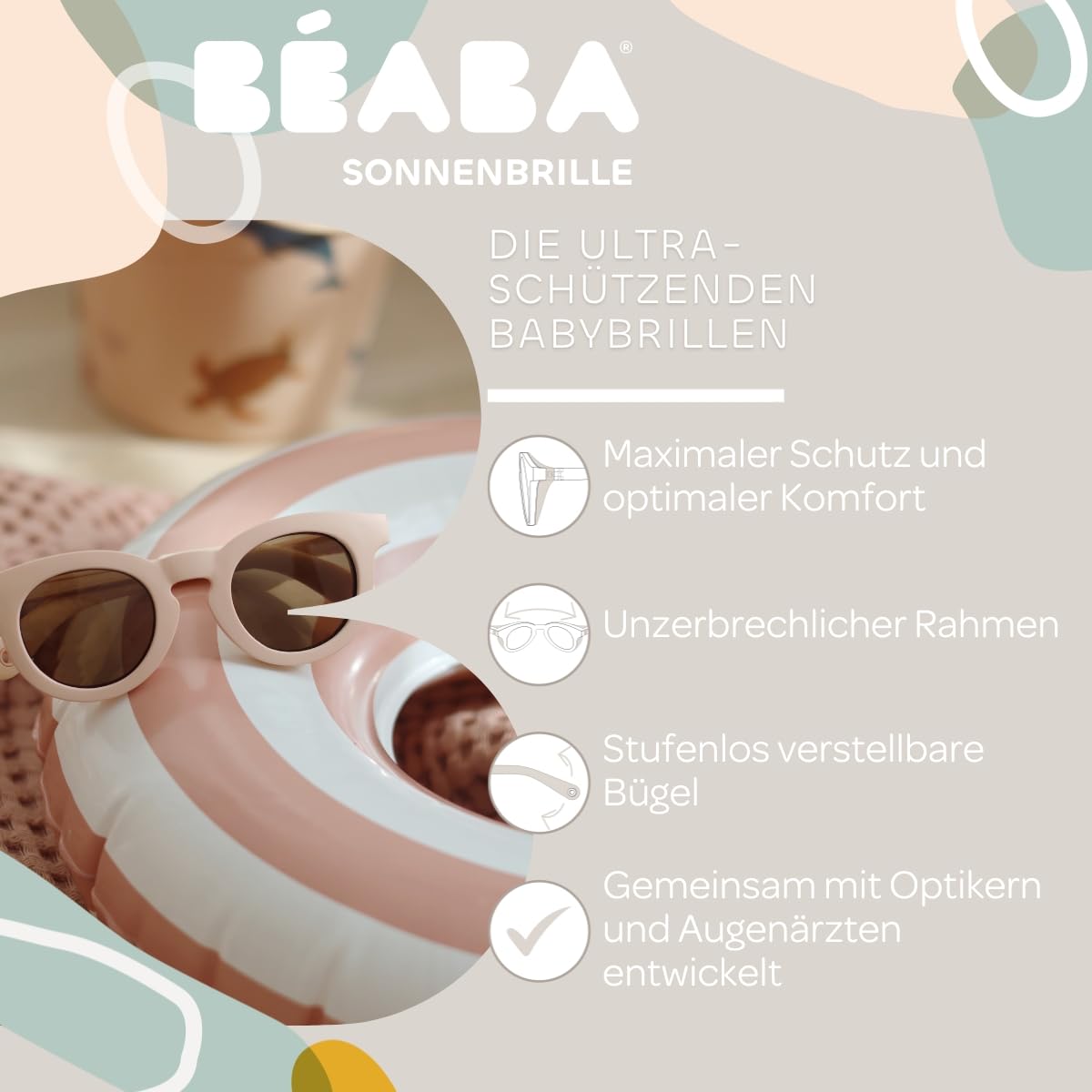 Béaba beebis päikeseprillid 9-24 kuud, CAT 3, Blush