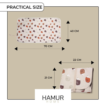 HAMUR HOME kokkupandav veekindel mähkimisalus 40 × 70 cm – siil