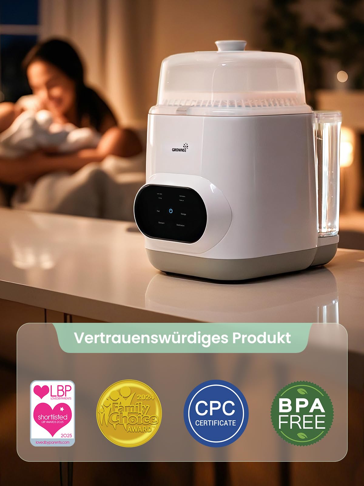 Grownsy Baby Bottle Washer Pro pudelipesumasin, sterilisaator ja kuivati