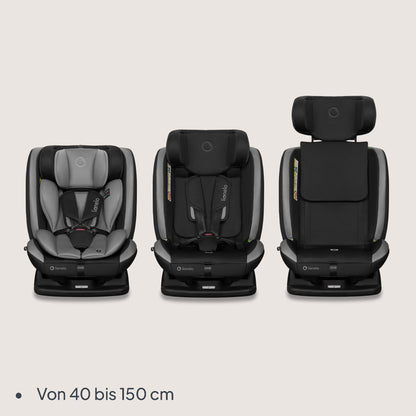 Lionelo Aart i-Size turvatool 40-150 cm, turvavööga kinnitatav, hall