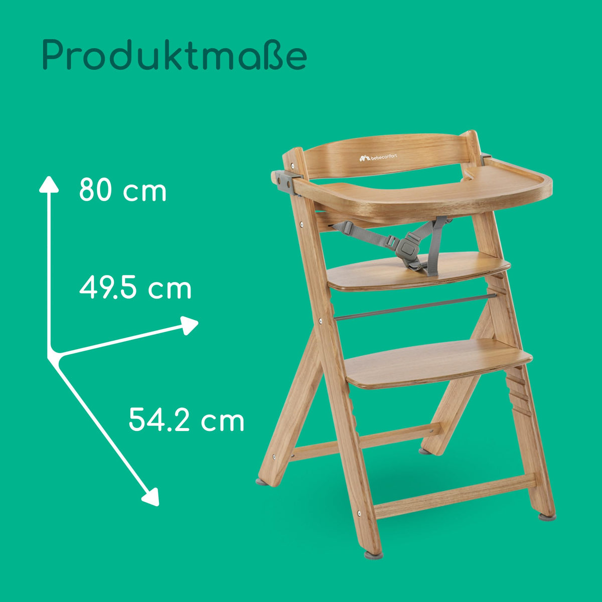 Bebeconfort Timba 2 syöttötuoli, Natural Wood, 6+ kk, enintään 110 kg