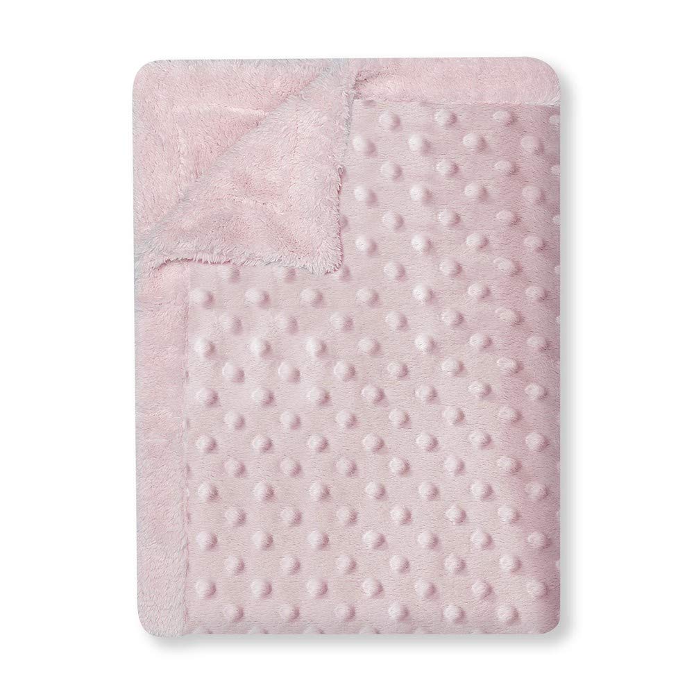 Interbaby pehme beebitekk Sherpa voodriga 80 × 110 cm, roosa