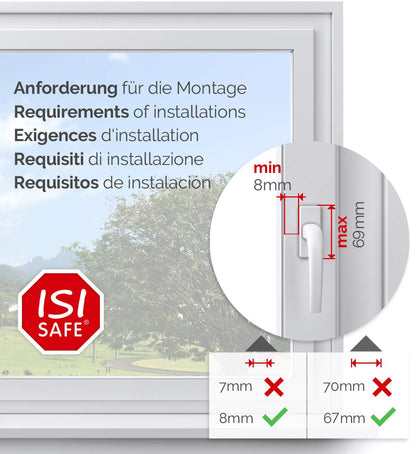 ISI SAFE aknakaitse, valge, ilma puurimiseta, 6-36 kuud