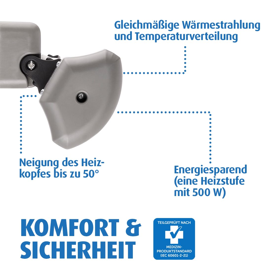 Reer EasyHeat mähkimislaua soojuskiirgur 230V/500W, valge