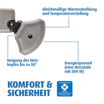 Reer EasyHeat mähkimislaua soojuskiirgur 230V/500W, valge