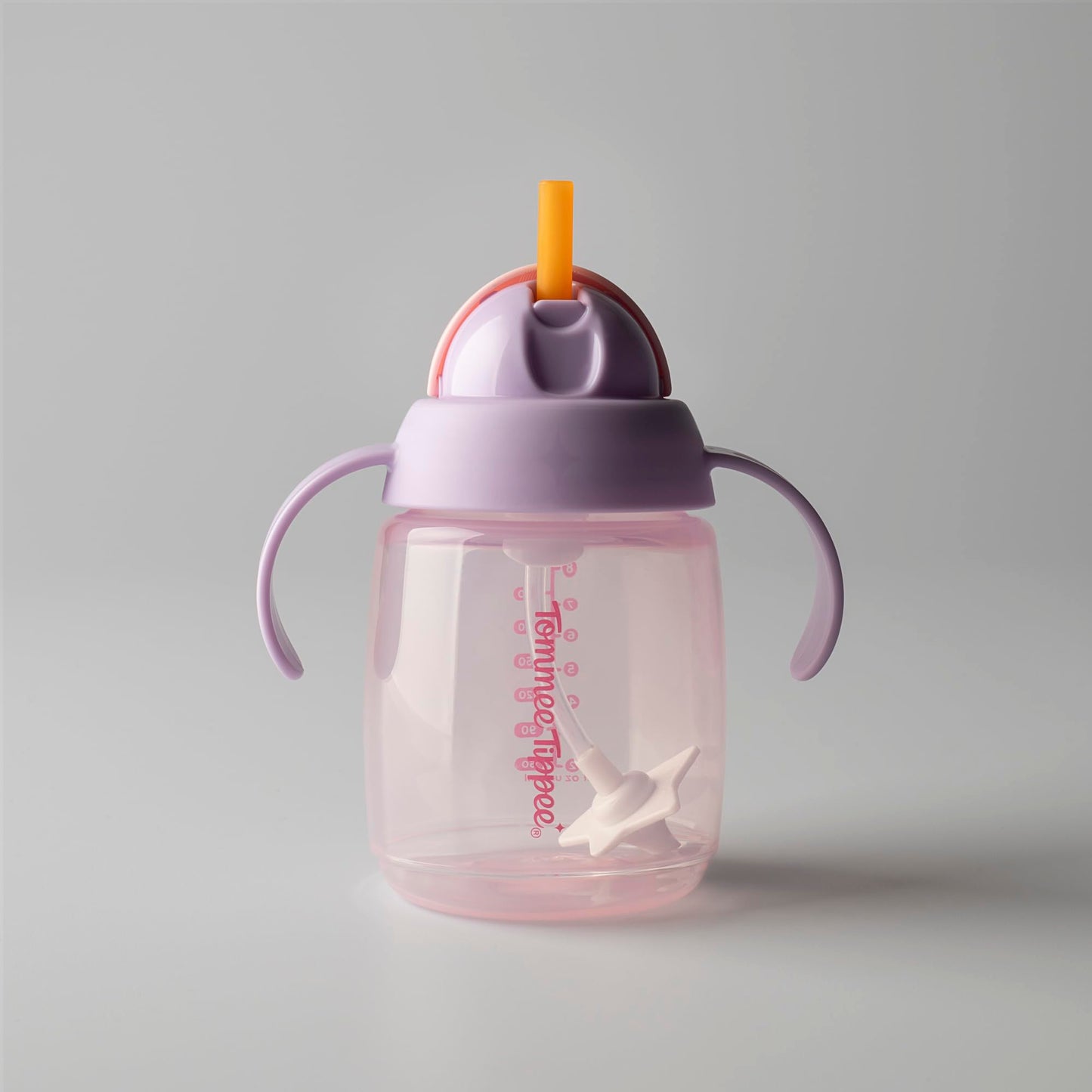 Tommee Tippee õppimistassid joogikõrrega, 240 ml, 6+ kuud (2-pakend, roosa ja lilla)