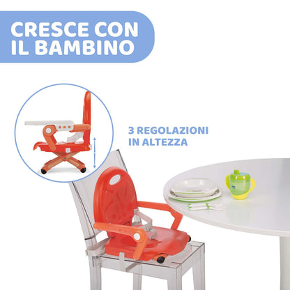 Chicco Pocket Snack söögitooli iste Poppy Red, 6–36 kuud, kuni 15 kg