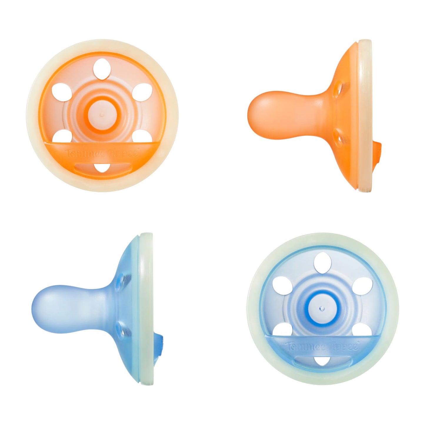 Tommee Tippee Breast-Like Night lutt vastsündinule 0–6 kuud, helendav, 4 tk