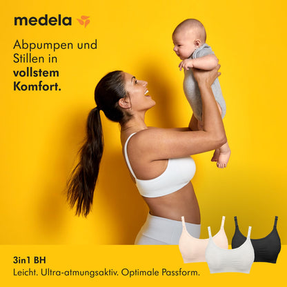 Medela 3-in-1 imetamis- ja pumpamisrinnahoidja, must, suurus L