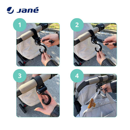 Jane universaalsed vankrikonksud (2 tk, must)