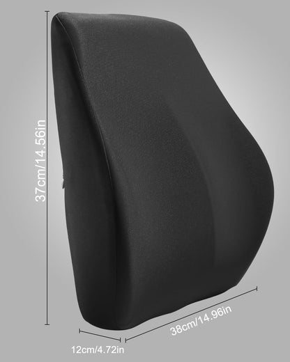 Ergonominen ristiselän tukityyny muistivaahdosta, musta