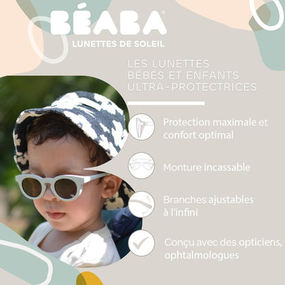 BÉABA beebipäikeseprillid 9–24 kuud, UV400 kaitse, Retro Delight Sage Green