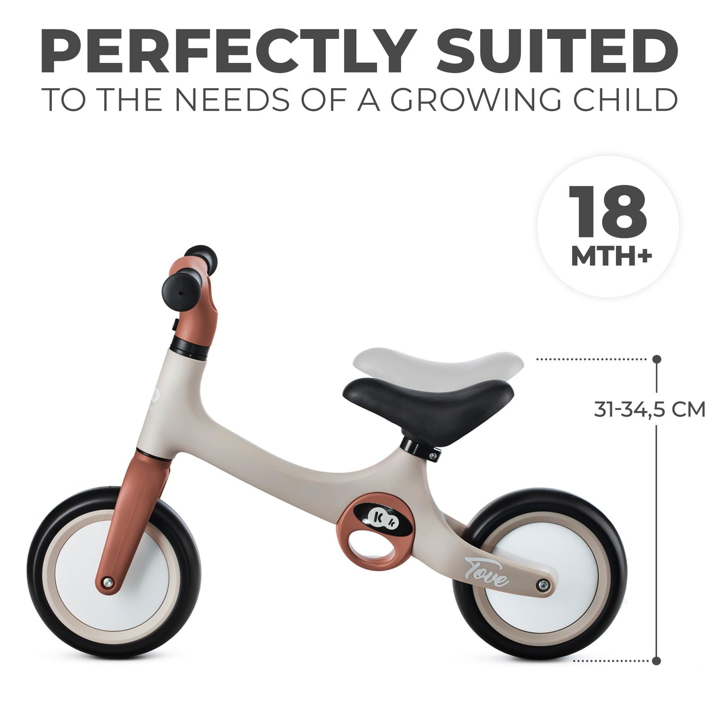 Kinderkraft TOVE jooksuratas 1,5+ a, Desert Beige