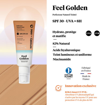 SeventyOne Percent Feel Golden SPF 30 toonitud näohoolduskreem