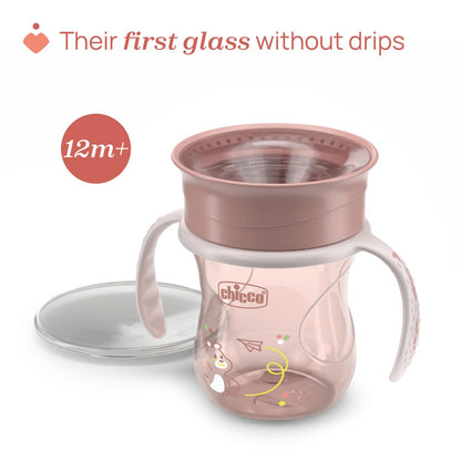 Chicco Perfect Cup Premier joogitops 360° 200 ml, roosa (12+ kuud)