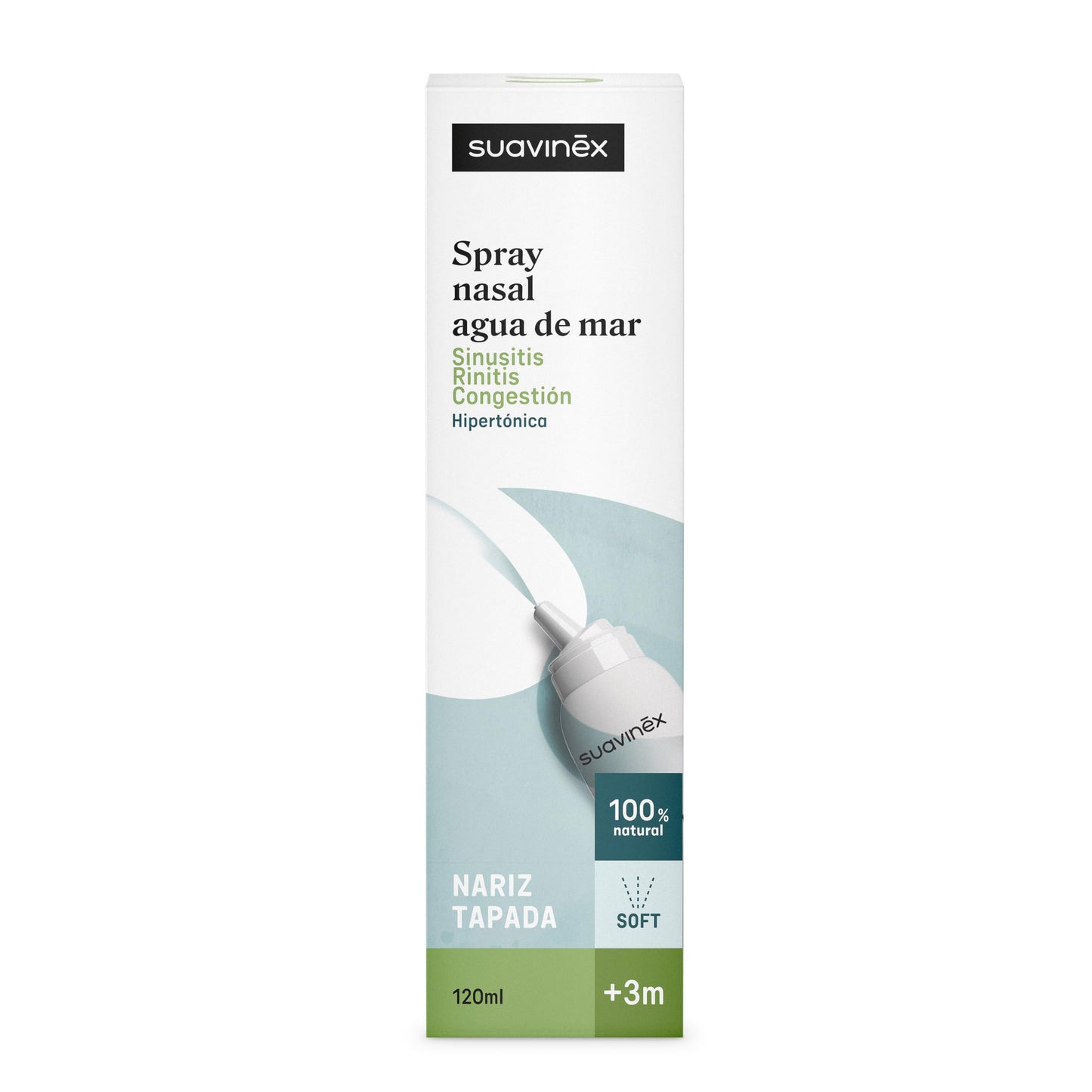 Suavinex hüpertooniline meresoolalahusega ninasprei beebidele ja täiskasvanutele, 120 ml