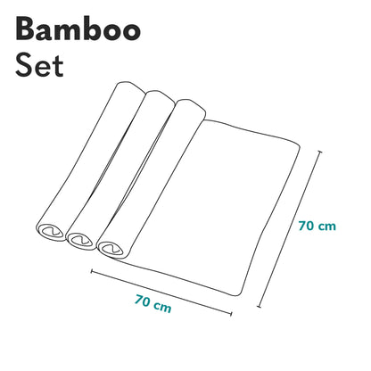 Lionelo bambusest musliinrätikute komplekt beebile, 3 tk (70 × 70 cm) – Leaf