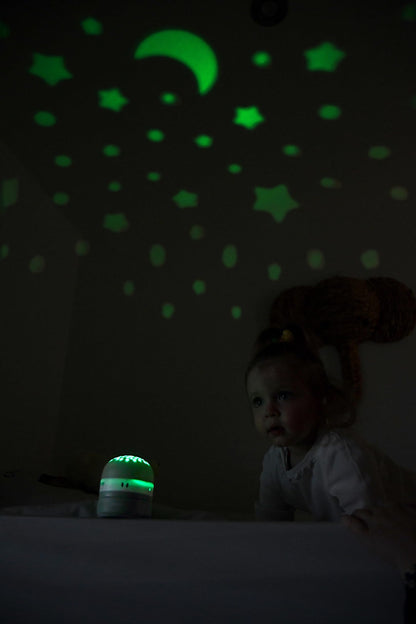 BÉABA Pixie Projector öölamp 3-värvise tähistaeva, 9 heli, nutika unehäire ja USB laadimisega, salveiroheline