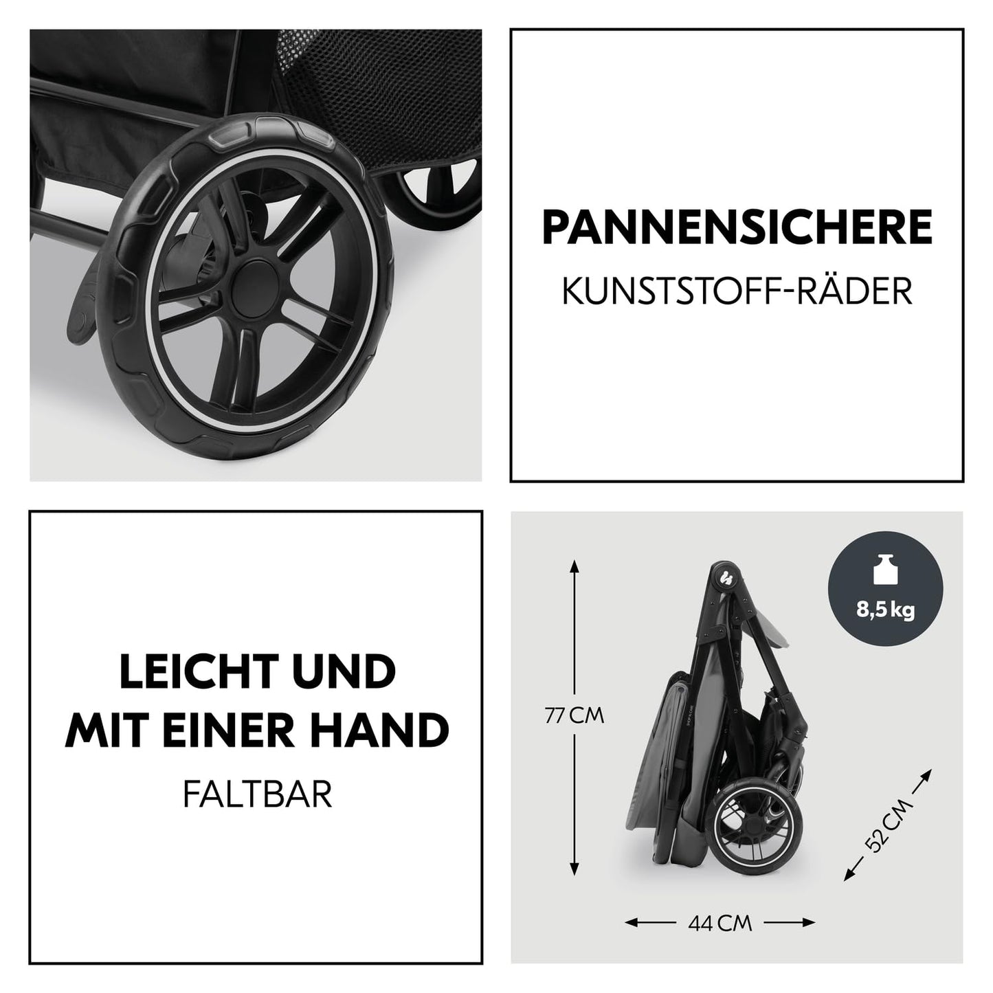 Hauck Shop N Care 3in1 Trio vankrikomplekt - kergkäru, vankrikorv ja turvahäll (Grey)