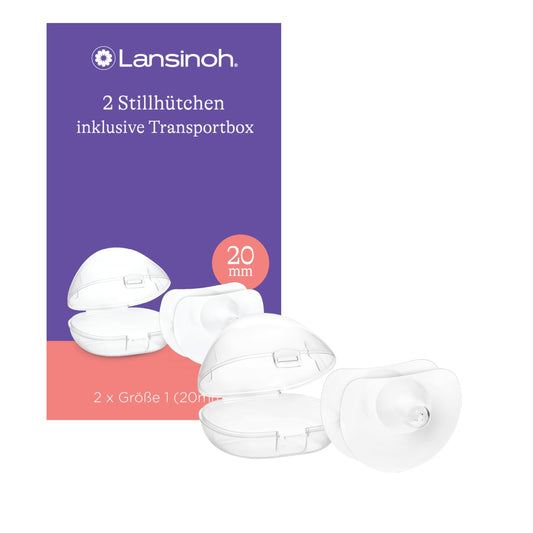 Lansinoh rinnanibukaitsed 20 mm, suurus 1, 2 tk koos hoiukarbiga