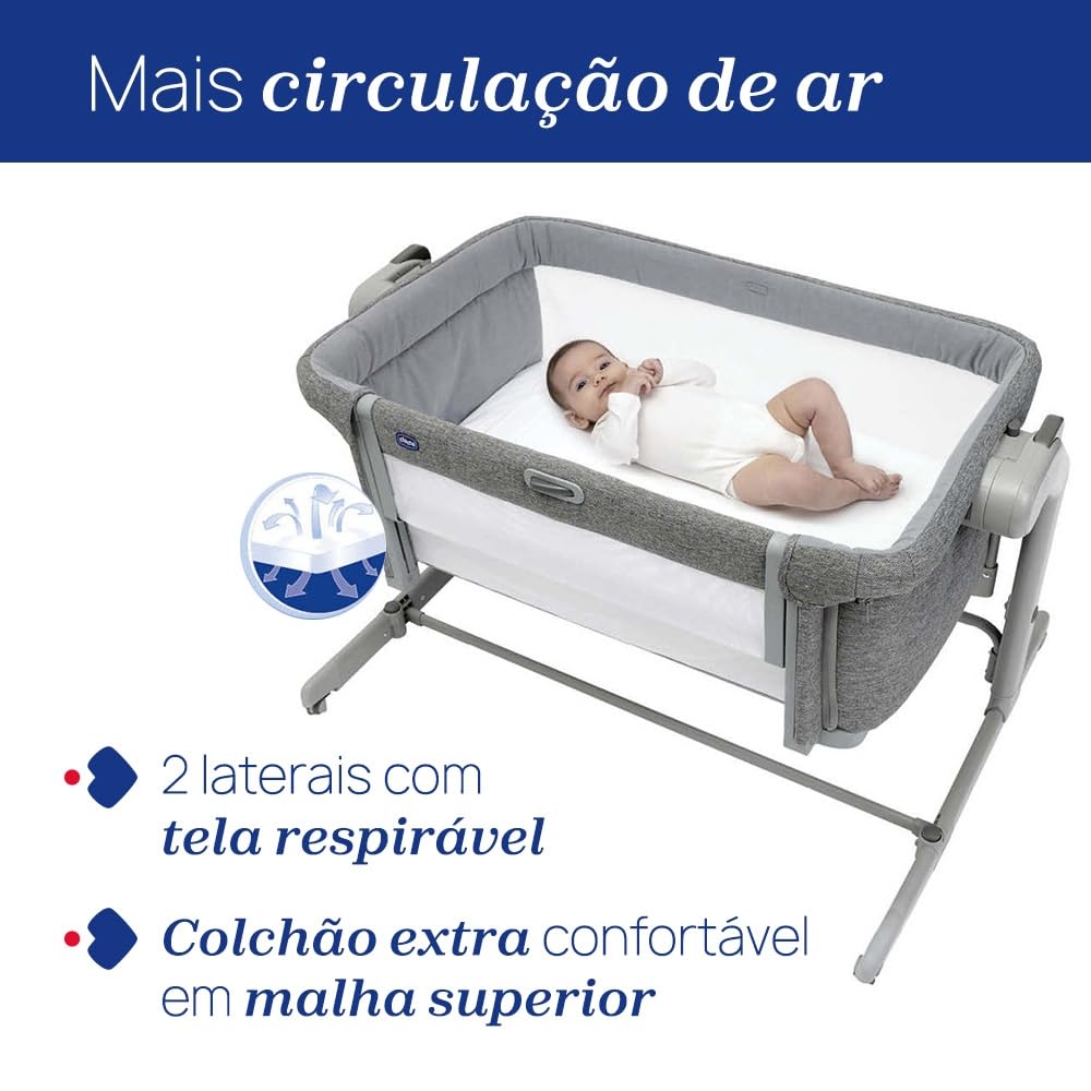 Chicco Next2Me Magic Evo vooditasku ja häll, Light Grey