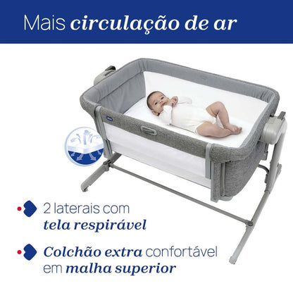 Chicco Next2Me Magic Evo vooditasku ja häll, Light Grey