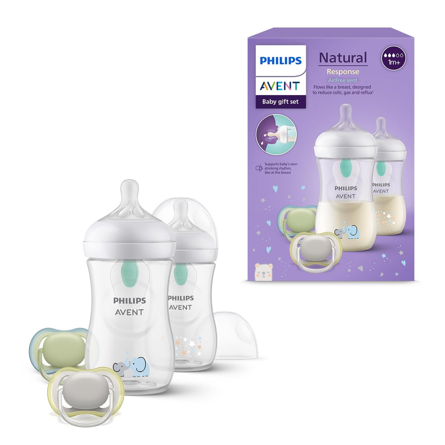 Philips Avent Natural Response kinkekomplekt – 2 lutipudelit 260 ml + 2 Ultra Air lutti (SCD657/12)