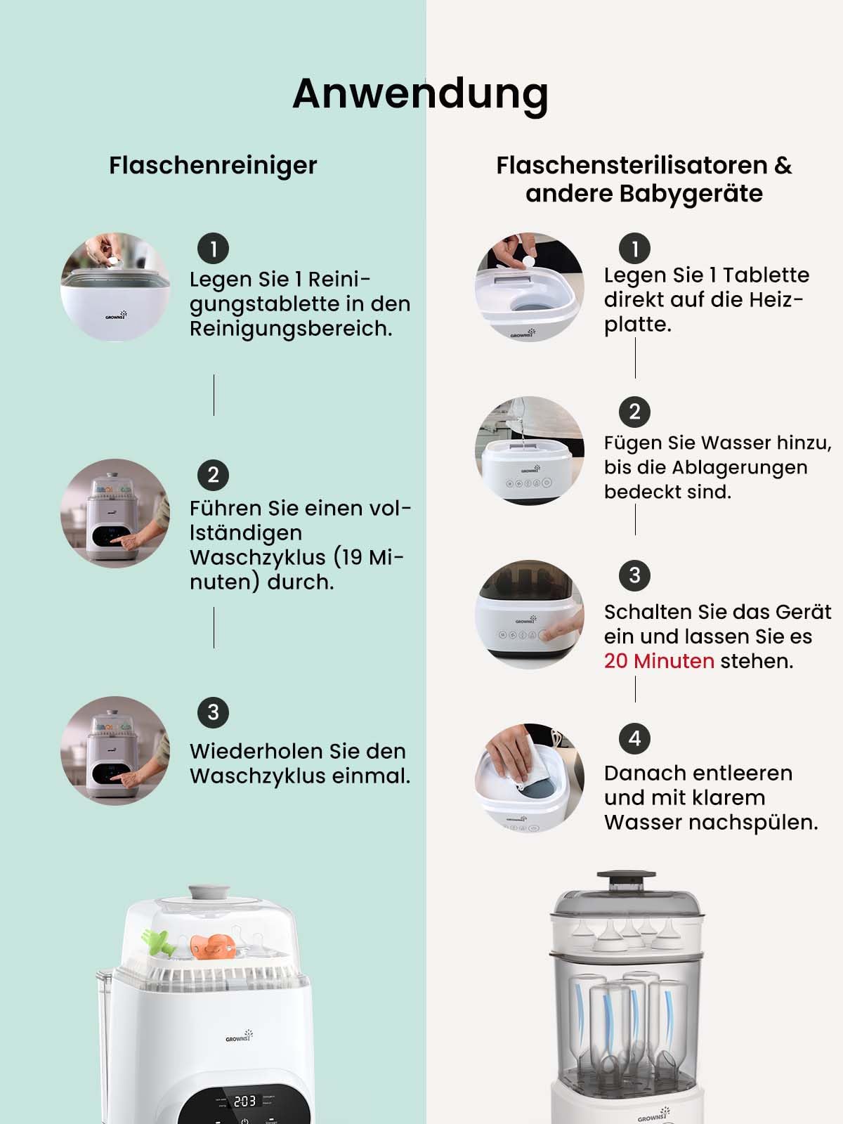 Grownsy Baby Bottle Washer Pro pudelipesumasin, sterilisaator ja kuivati