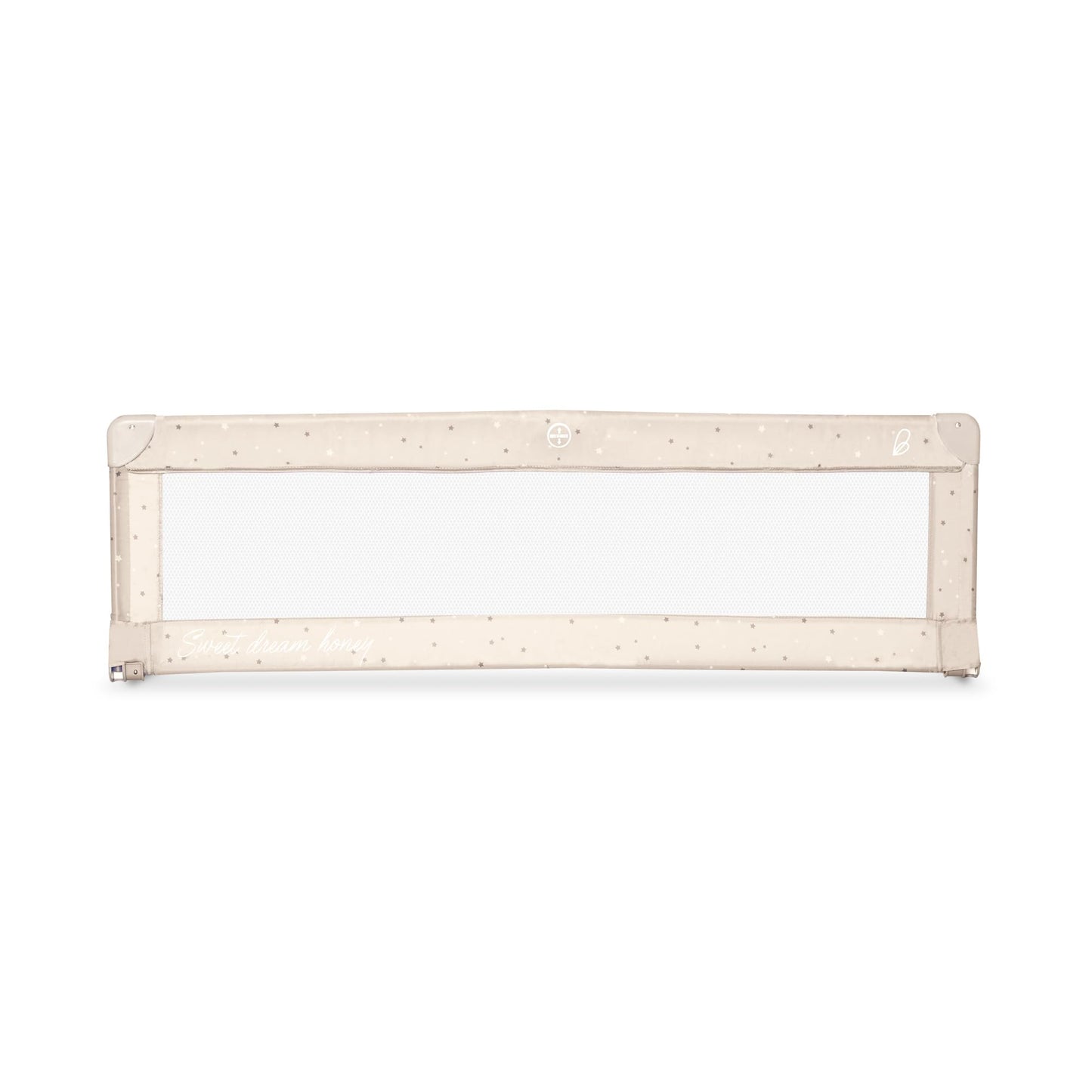Asalvo voodipiire 150 cm, kokkupandav, kandekotiga, beež tähtedega, mudel 23292