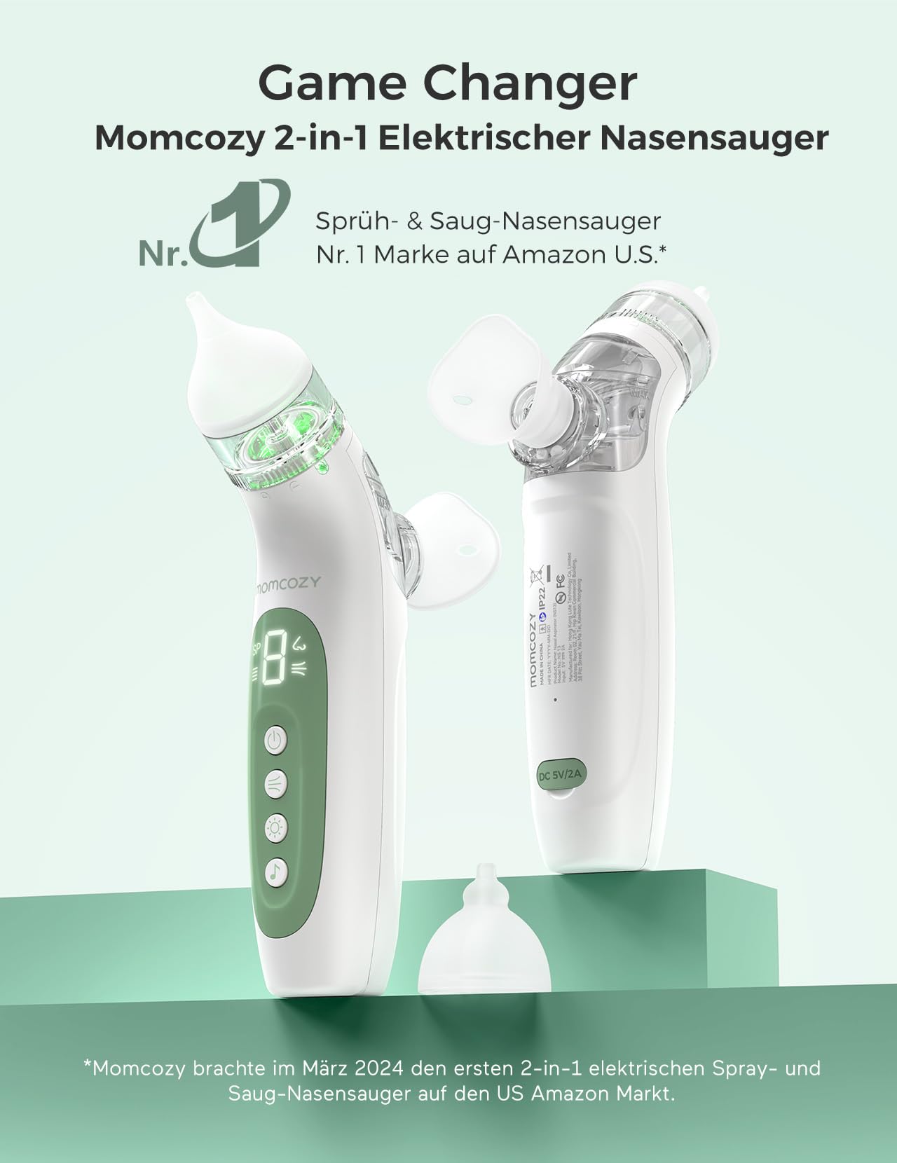 Momcozy BN007 elektriline ninaspiraator 2-ühes, valge