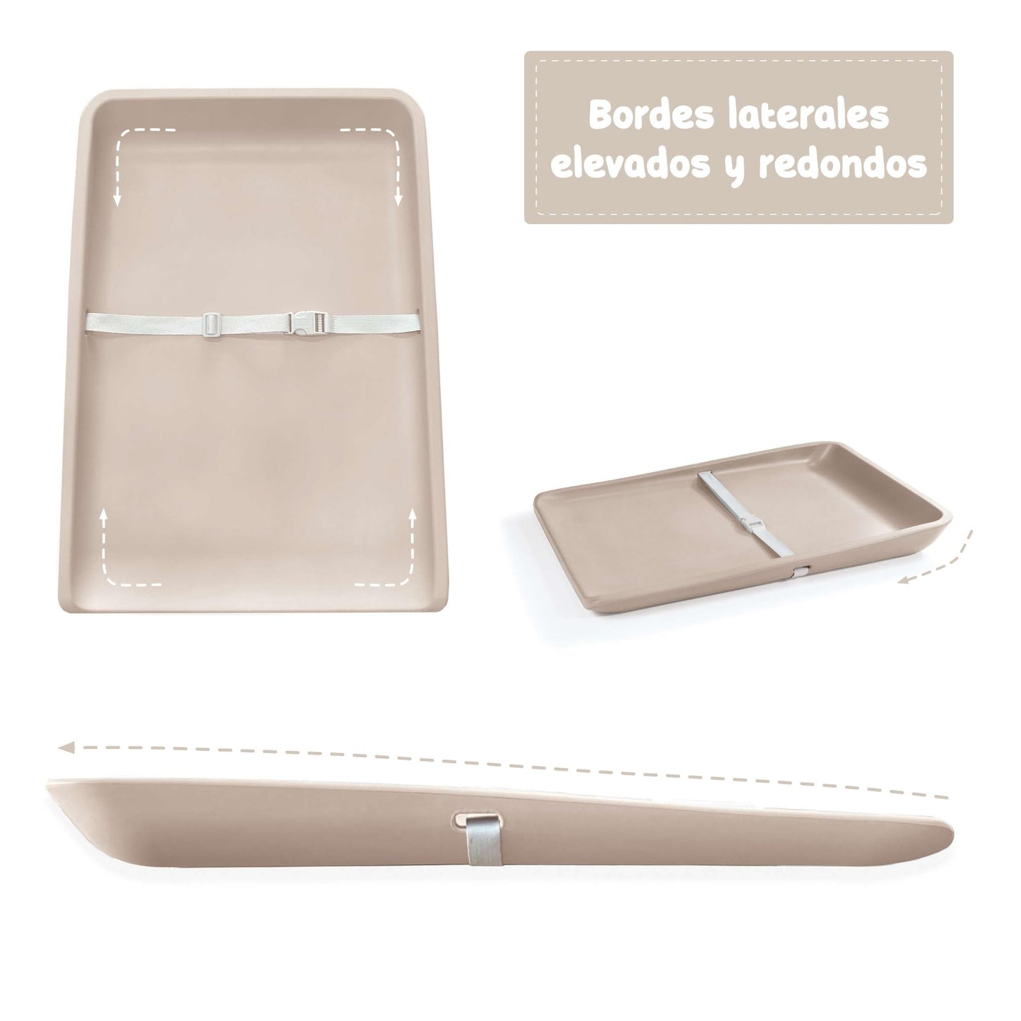 Alondra silikoonist mähkimisalus beebile turvarihmaga 70 × 50 cm – beež