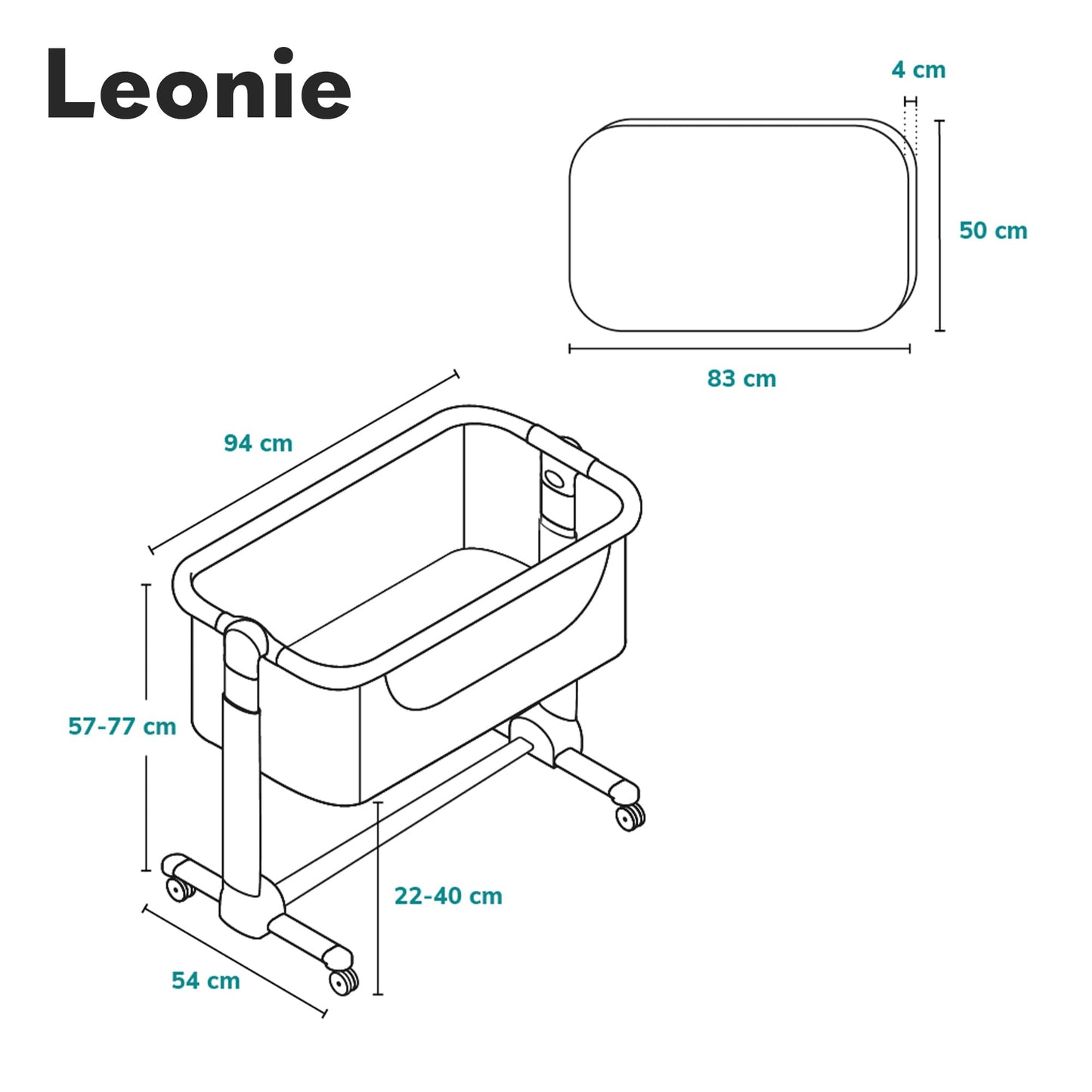 Lionelo Leonie 3-in-1 vooditasku, 0–6 kuud, kuni 9 kg, reguleeritav kõrgus ja kallutus, Beige