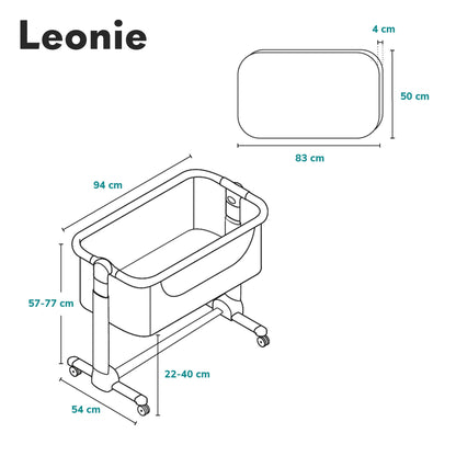 Lionelo Leonie 3-in-1 vooditasku, 0–6 kuud, kuni 9 kg, reguleeritav kõrgus ja kallutus, Beige