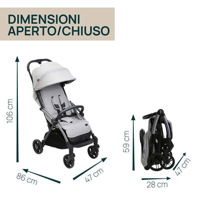 Chicco Goody XPlus jalutuskäru 0–4 a, automaatse kokkuklapitusega, hall