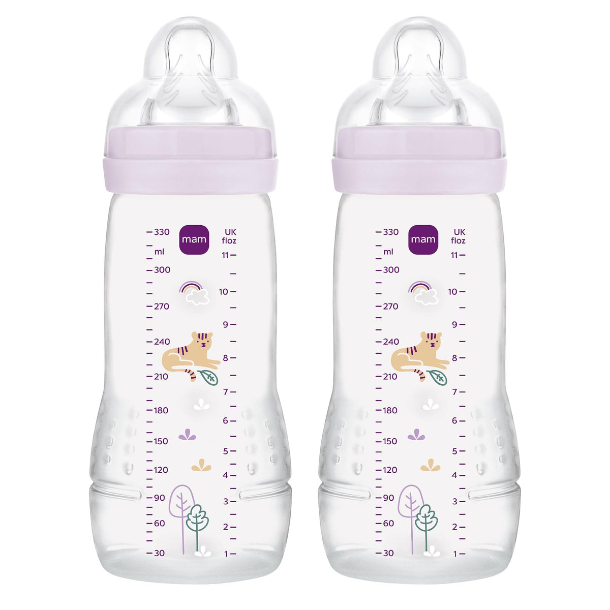 MAM Easy Active -tuttipullot liila, 4+ kk 330 ml, 2 kpl