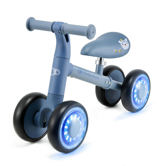 Kinderkraft CUTIE FLASH jooksuratas, sinine, LED-tuledega, alates 1. eluaastast