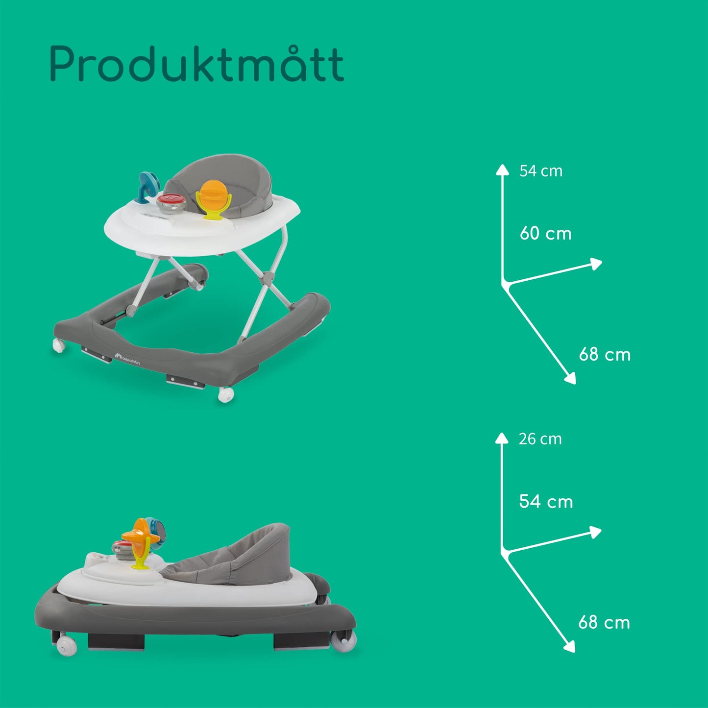 Bebeconfort Explorer käimistool eemaldatava mängualusega, Grey Mist (6–18 kuud)