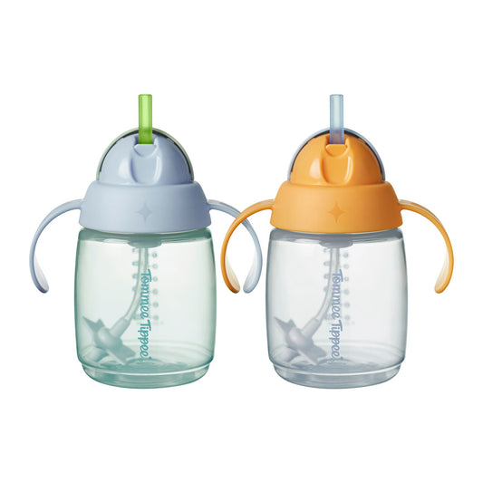Tommee Tippee joogitopsid kõrrega, 240 ml, 2 tk (sinine/oranž)