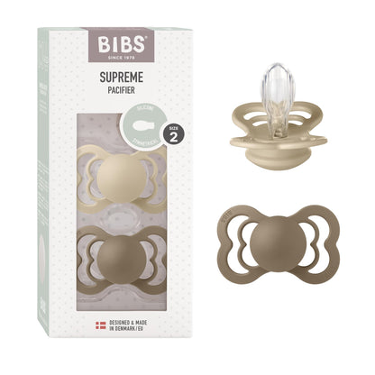 Bibs Supreme tutti 6-18 kuukautta 2 kpl Vanilla/Dark Oak