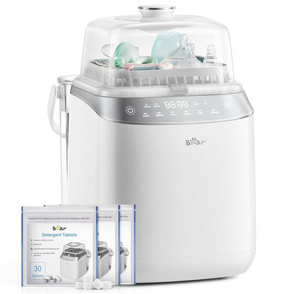Bear Bottle Washer Pro pudelipesumasin, sterilisaator ja kuivati, 4-ühes, 90 tabletti