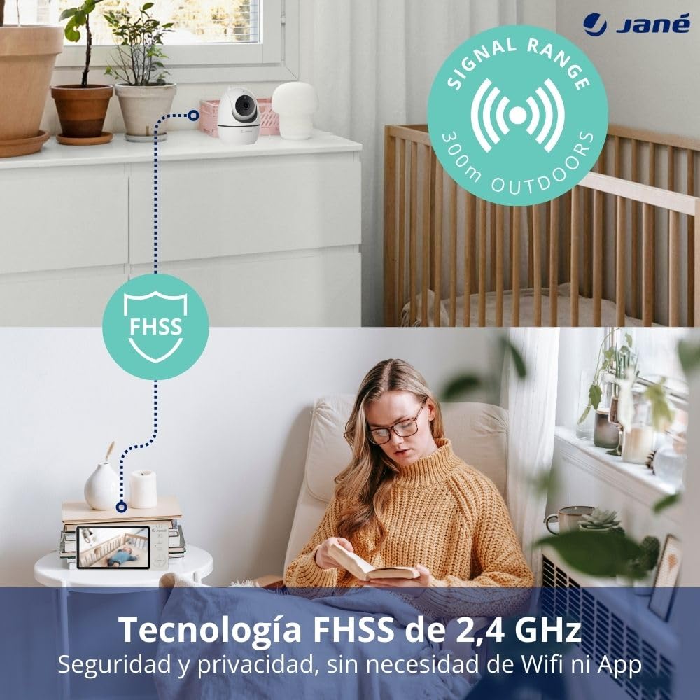 Jané Eye Pro Baby videomonitor pööratava kaamera ja 5" ekraaniga