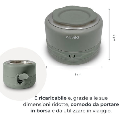 Nuvita Warm70 juhtmevaba pudelisoojendaja USB-laetav, kuni 70°C