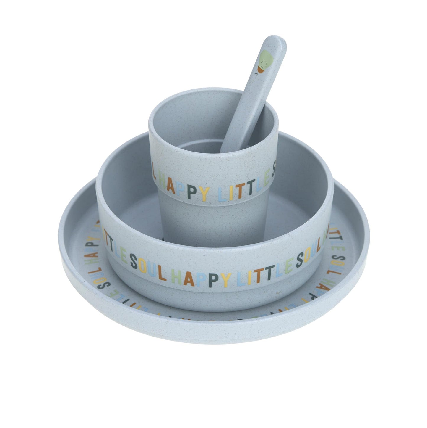 LÄSSIG lastesööginõude komplekt Happy Fruits Lemon, 4-osaline, kollane, alates 12 kuust