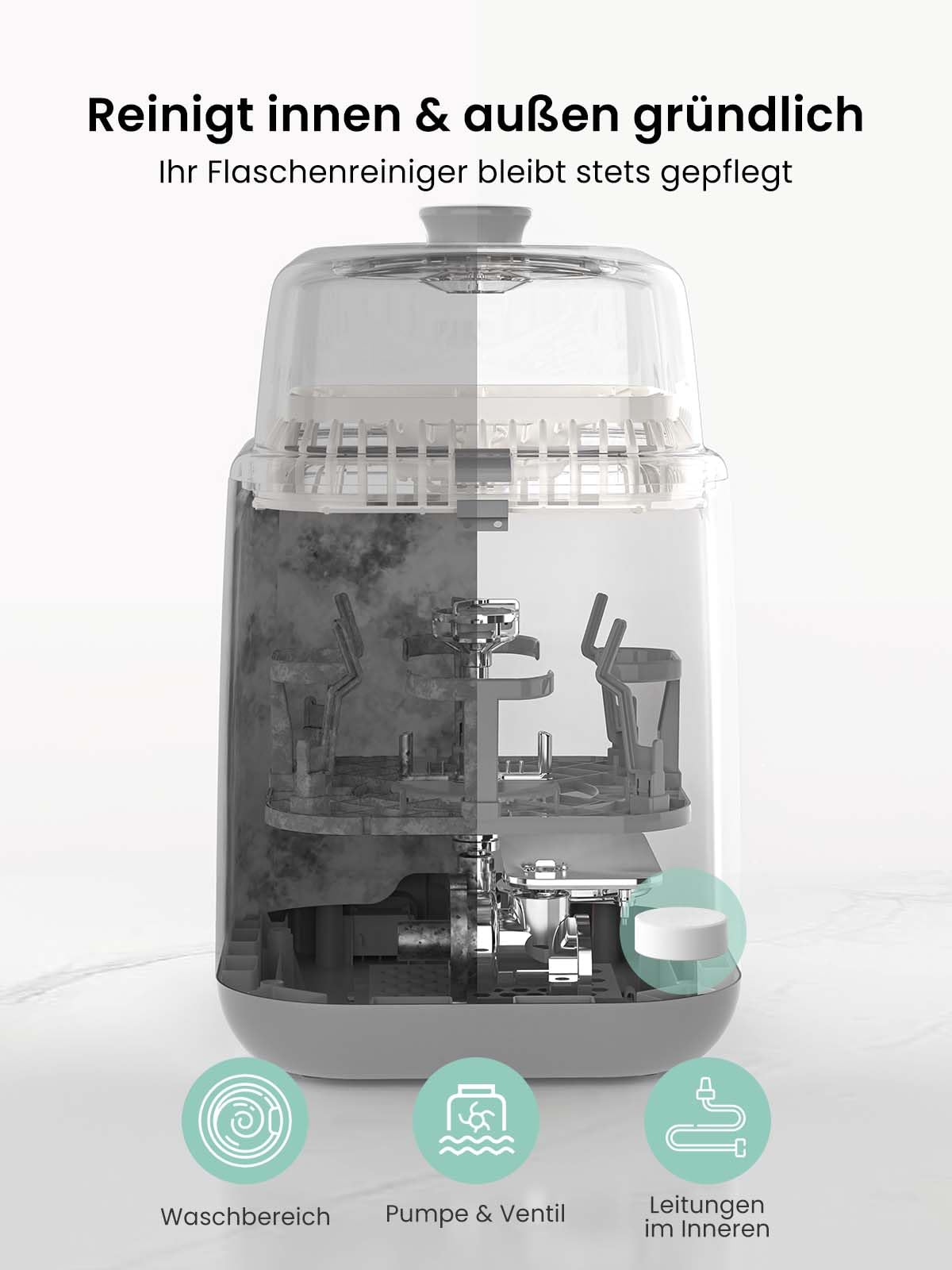 Grownsy Baby Bottle Washer Pro pudelipesumasin, sterilisaator ja kuivati